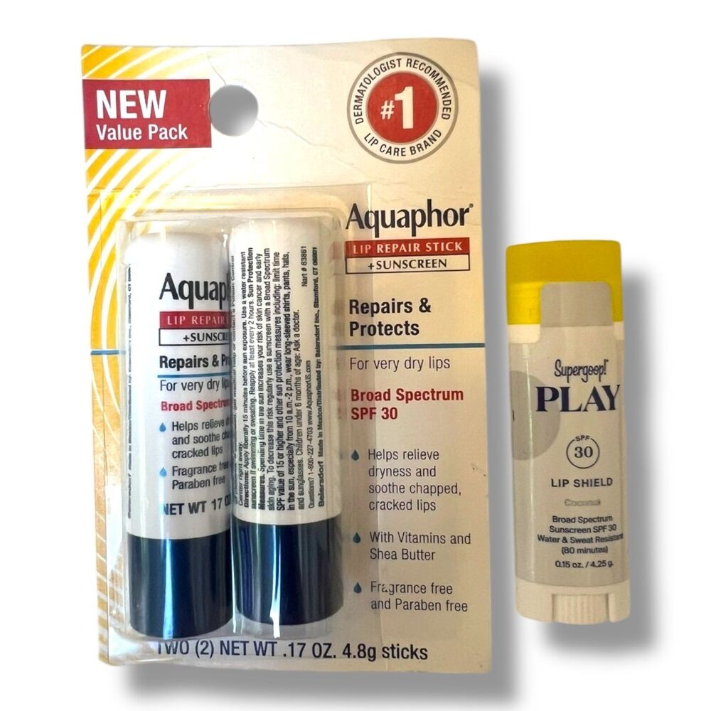 Supergoop! PLAY Lip Shield SPF 30 + Aquaphor Lip Repair Sticks with SPF 30 - Picture 7 of 8